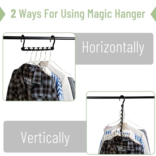 Mr. Pen Space-Saving Plastic Hangers Set - 12 Multi-Use Hangers with 6 Slots & 360° Rotating Hooks