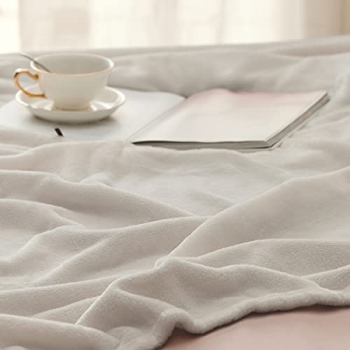 Bedsure GentleSoft Fleece Blanket, Oversized 120x120 Linen Beige Bed Throw