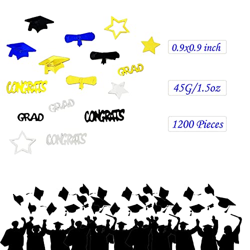 Graduation Confetti Blue - Metallic Foil Table Decor, 45g