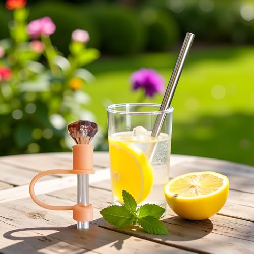 Silicone Straw Topper for Stanley 30 & 40 Oz - Cute Splash Proof Cap (Orange)