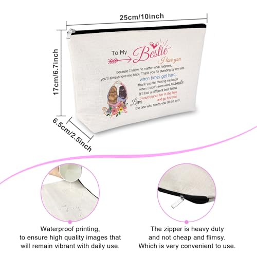 Sfodiary Bestie Makeup Bag - Friendship Birthday & Graduation Gift for Women