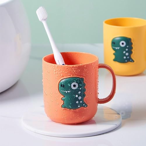 Cute Yellow Dinosaur Toothbrush Cup - Portable Drinking Holder