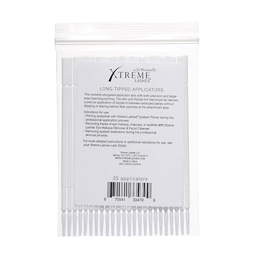 Xtreme Lashes Long-Tipped Applicator Brushes, 25 Count, Lint-Free