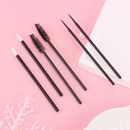 CUBACO 600PCS Disposable Eyelash Spoolies, Lip Brushes & Micro Swabs