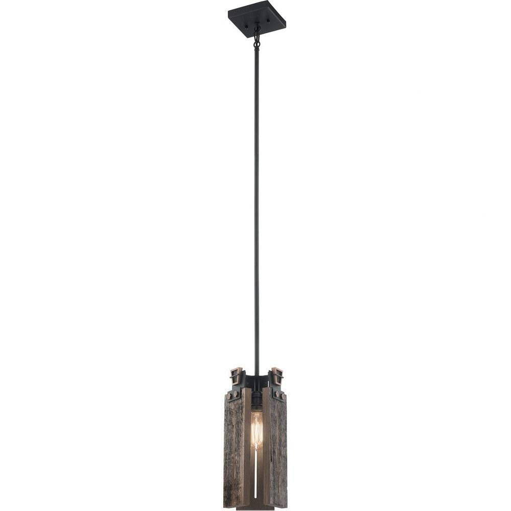 Kichler Ridgewood 14.25" 1 Light Mini Pendant in Textured Black