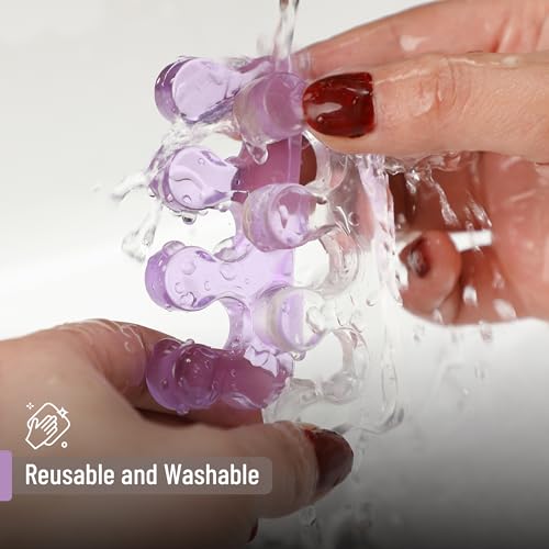 Dr. JK Gel Toe Separators for Pedicure - 2 Pairs, Purple & Clear