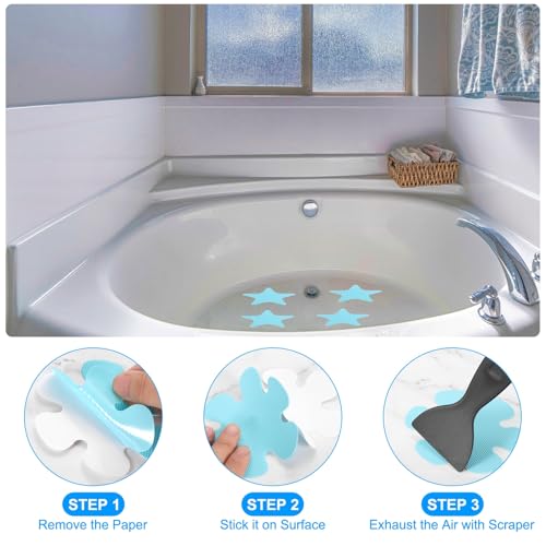PATIKIL Non-Slip Bathtub Stickers - 12 Pack Pink Safety Decals
