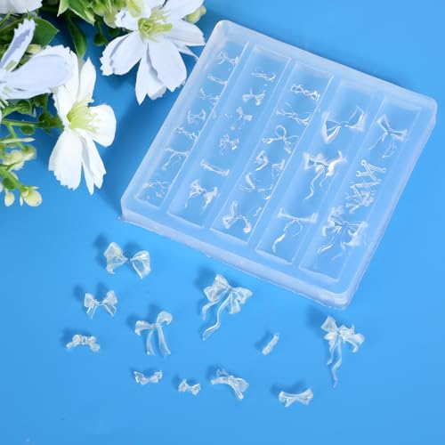 Sinbana 3D Silicone Bow Nail Art Mold - Bow-Knot Manicure Stencil Template