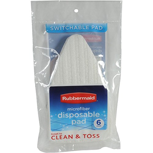 Rubbermaid Microfiber Disposable Cleaning Pads 6-Pack for Multi-Tool Use