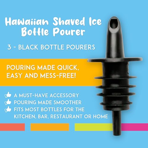 Hawaiian Shaved Ice Syrup Pourers - 3 Pack Professional Pour Spouts