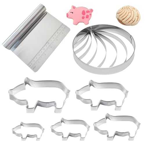 Stainless Steel Pig Cookie Cutter Set - 5 Sizes for Baking