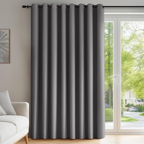 Deconovo Light Grey Room Divider Curtain 100x84 Inch - Blackout Privacy Drape