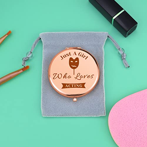 Theatre Lover Compact Makeup Mirror - Double-Sided Portable Pocket Mirror