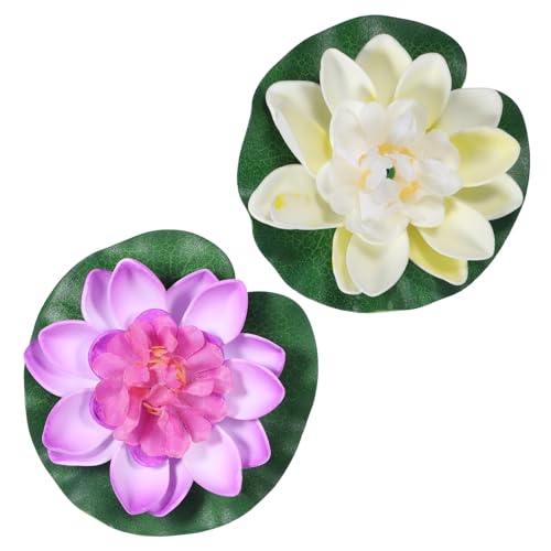 Artificial Floating Lotus Flowers Set - 10cm Water Garden Pond Decor