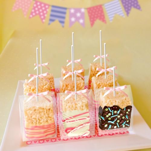 35-Pack Clear Rice Crispy Treats Boxes with Sticks for Treats