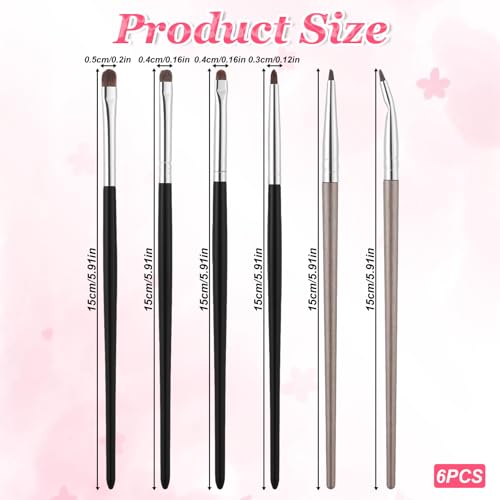 Tweruna 6 PCS Small Eyeshadow Brush Set, Mini Smudge & Detail Brushes