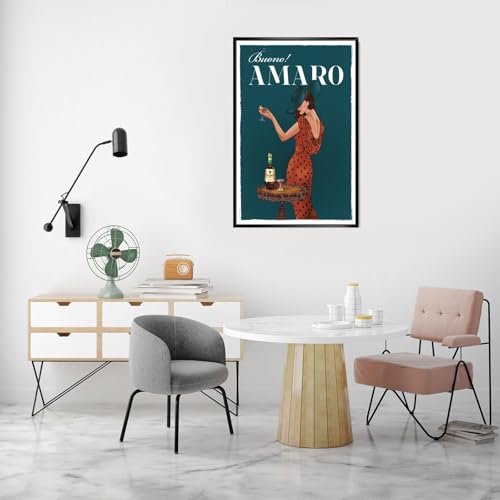 Retro Italian Drink Canvas Poster - Vintage Cocktail & Bar Cart Wall Art
