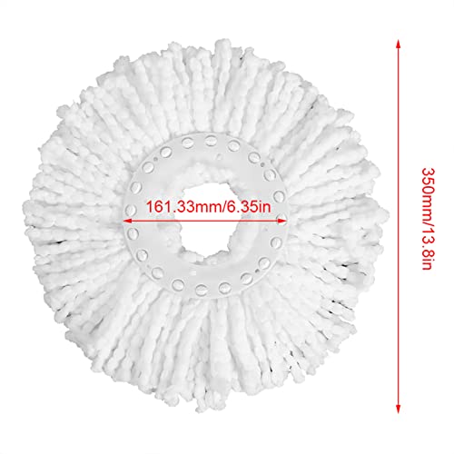Glomora White Microfiber Spin Mop Head Replacement 360° Rotating Refill