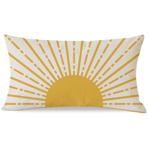 PANDICORN Sunshine Sun Throw Pillow Cover 12x20 Inch - Yellow
