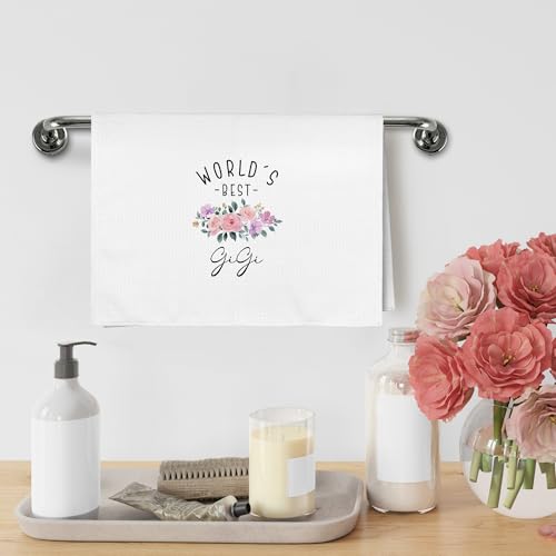 Gigi Kitchen Towels - Christmas & Mother's Day Gift for Grandma - 16x24 Inch Floral Dish Hand Towels - Perfect for Kitchen & Bathroom - Variation: Gigi
