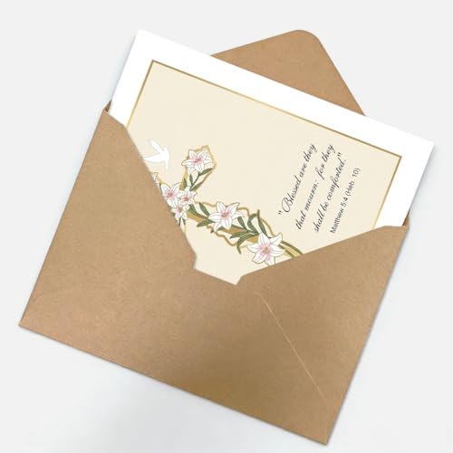 Christian Sympathy Card for Loss with Bible Verse & Envelope