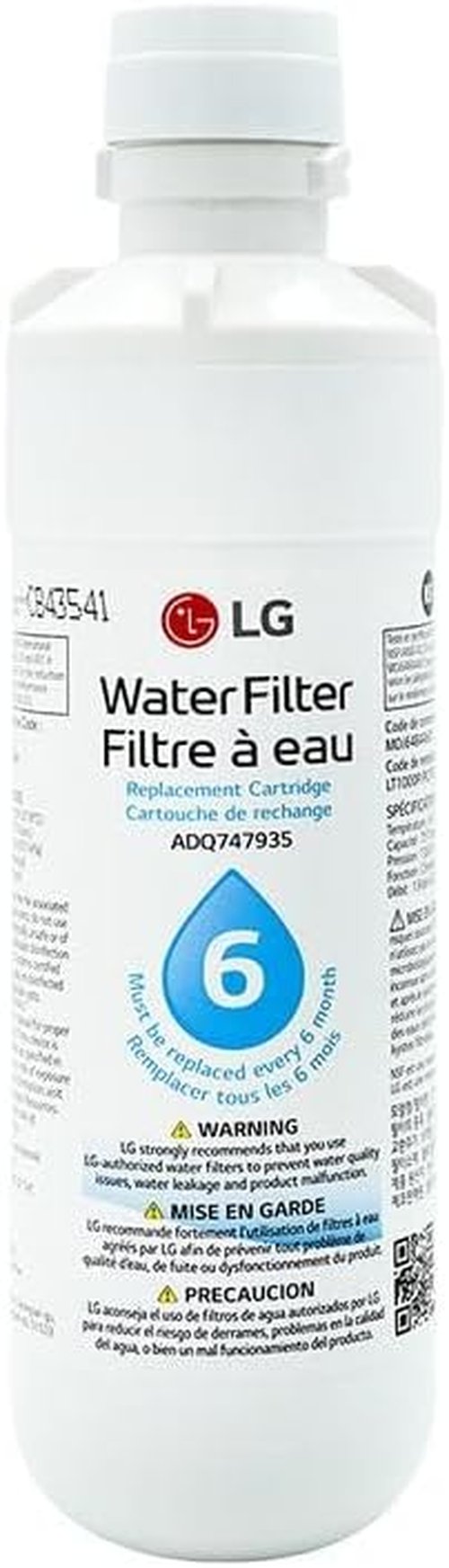 LG LT1000P Refrigerator Water Filter - 6 Month, 200 Gallon Capacity, NSF Certified, White