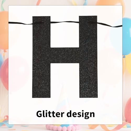 Bruh It's My Birthday Banner Pre-Strung Black Glitter Party Decoration
