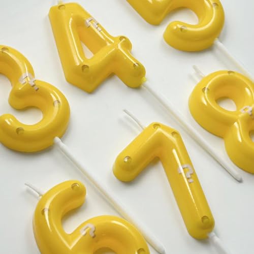 Super Bros Yellow Question Mark Birthday Candles - 6th Cake Toppers