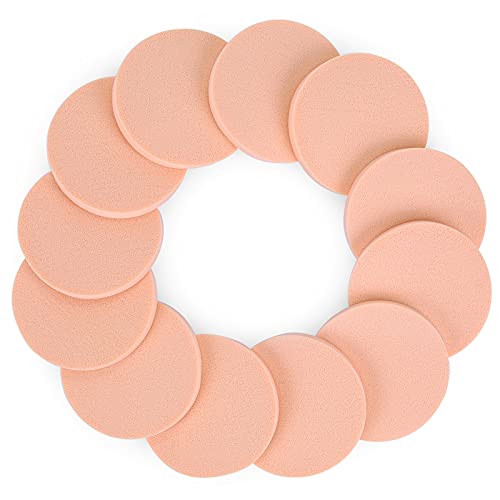 Molain Round Makeup Sponge Puffs 12-Piece Set for Liquid Foundation and Face Painting