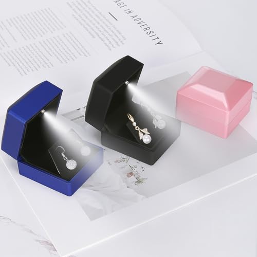 LED Earring Jewelry Gift Box with Light for Proposals & Engagements