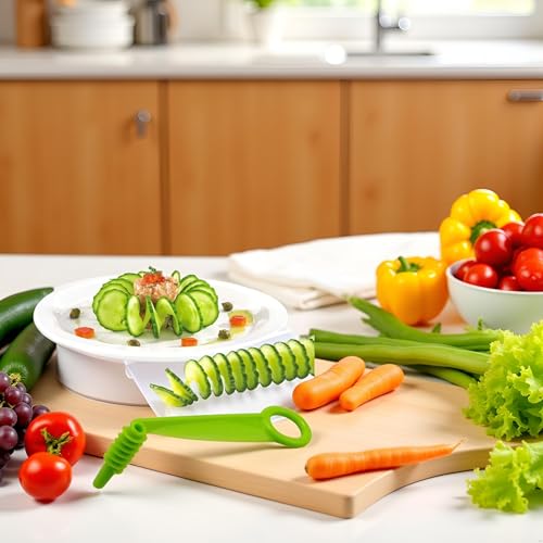 Juroicessry Spiral Vegetable Slicer - Portable Manual Carrot and Cucumber Cutter