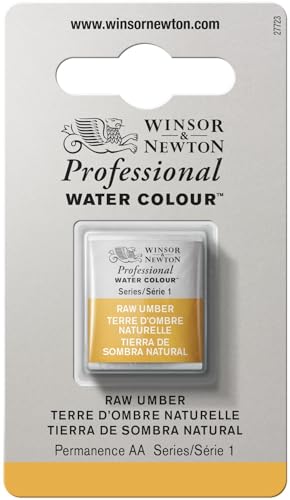Winsor & Newton Professional Watercolor Half Pan - Raw Umber, Transparent & Permanent