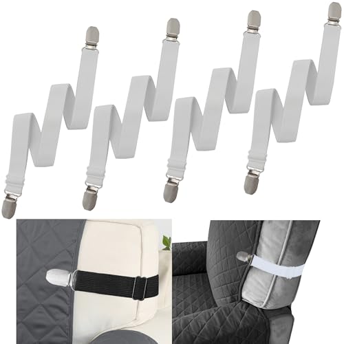Adjustable Elastic Sofa Cover Straps - 4 Pack Non-Slip Furniture Fasteners