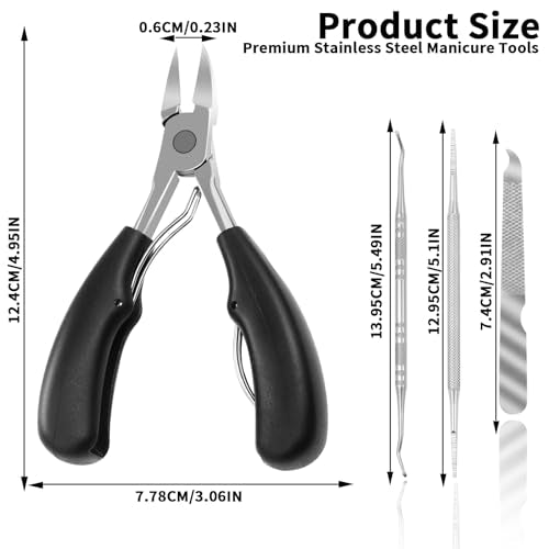 Aecsze 4-in-1 Professional Heavy Duty Toenail Clippers Set for Thick Nails