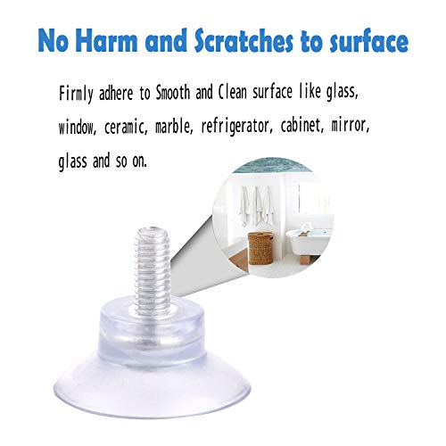 10 Pcs M8 Rubber Suction Cup Screws with 35mm Pads for Glass