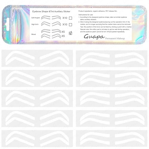 Guapa Disposable Eyebrow Design Stencil Stickers for Precision Shaping & Airbrush Brows