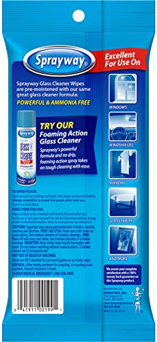 Sprayway Ammonia-Free Glass Cleaner Wipes - 20 Count, Fresh Scent