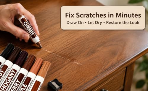 13-Piece Furniture Repair Kit: Wood Touch-Up Markers & Wax Sticks, Colorful