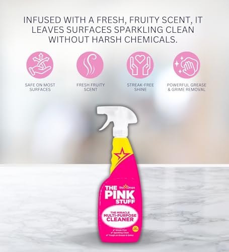 The Pink Stuff Multi-Purpose Cleaner Spray Bundle - 25.4 oz with Cloth & Brush