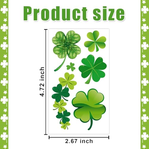 Partywind St. Patrick's Day Shamrock Temporary Tattoos - 10 Sheets