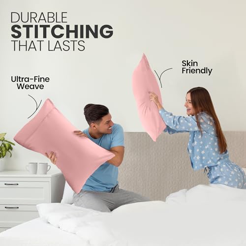 Utopia Bedding King Size Pillowcases - Set of 2, Pink Microfiber