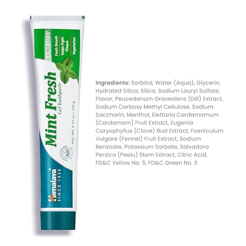Himalaya Mint Fresh Herbal Gel Toothpaste 6.17 oz Fluoride-Free