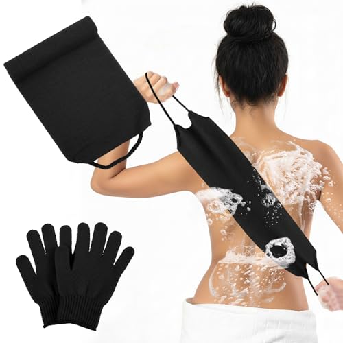 Sibba 3-Piece Exfoliating Body Scrubber & Bath Glove Set