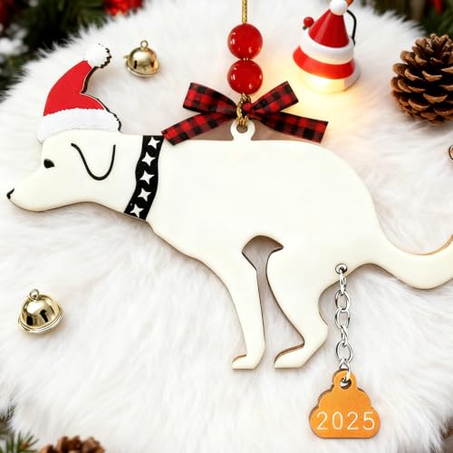 Funny Pooping Dog Christmas Ornament 2025 – Gag Gift