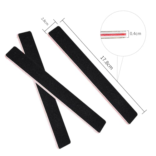 LNAUJS 10 Pack 100/180 Grit Nail Files Professional Emery Boards