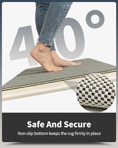MontVoo Non-Slip Bathtub Mat 16x24 Inch - Quick Drying Foot Scrubber in Grey