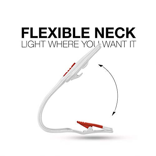 Energizer LED Clip-On Book Light for Reading, White, 1-Pack