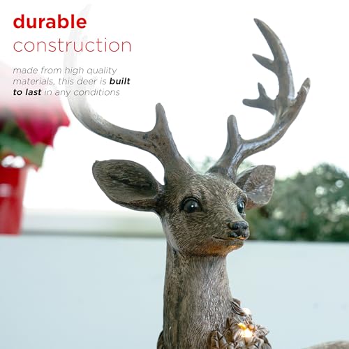 Indoor Outdoor Holiday Buck Deer Lighted Decor - Brown, 21 Inch