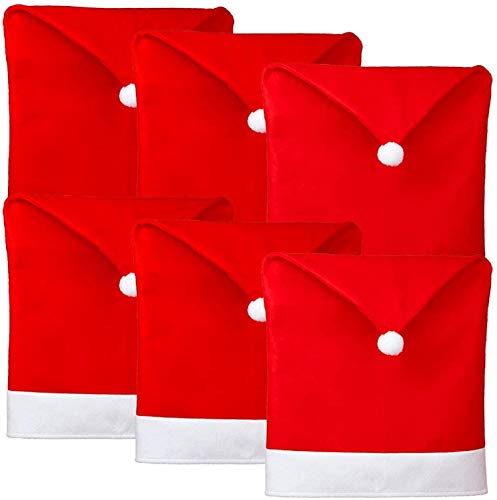 Callenbach Christmas Santa Hat Chair Covers - Half Cover 6 Pack