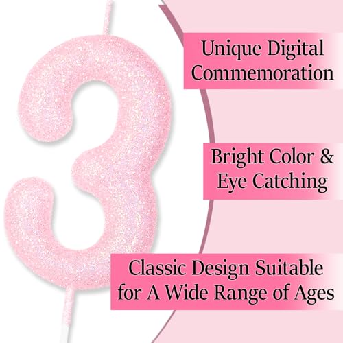 Pink Number 15 Birthday Candle - Perfect for 15th Birthday Party